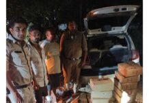 अवैध शराब को लेकर थाना कोतवाली की कार्यवाही लगातार जारी, 65000 रुपए की अवैध शराब की जप्त